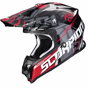 Шлем Scorpion VX-16 Evo Air Rok Black red