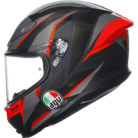 Шлем AGV K6 S SLASHCUT BLACK/GREY/RED от мотомагазина RFmoto